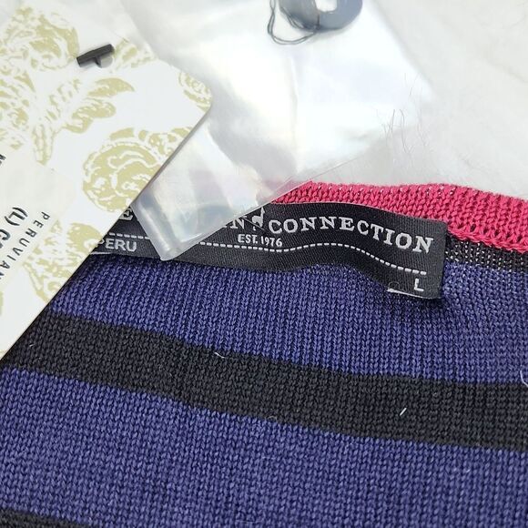 Peruvian Connection -1006 NWT Caravan Sweater Dress 3/4 Sleeve navy knit Large - Picture 3 of 7